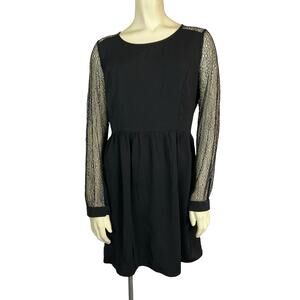 Doe & Rae Black Dress L Large Cocktail LBD Coquette Whimsygoth